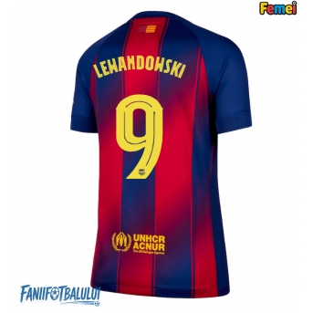 Barcelona Robert Lewandowski #9 Tricou Fotbal Replică 2025-26 Femei Acasa